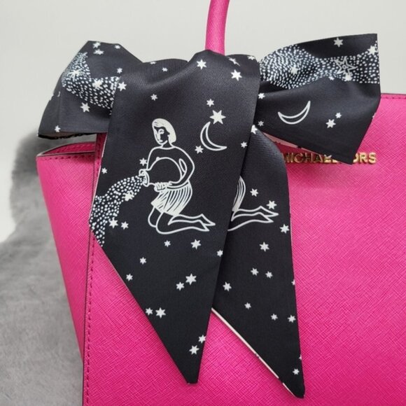 New Aquarius Zodiac Sign Silk Twilly Scarf - Picture 1 of 7